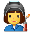 How Woman Factory Worker emoji looks on Samsung.