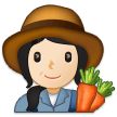 How Woman Farmer: Light Skin Tone emoji looks on Samsung.