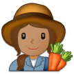 How Woman Farmer: Medium Skin Tone emoji looks on Samsung.