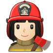 Wie Feuerwehrfrau: helle Hautfarbe Emoji auf Samsung aussieht.