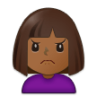 How Woman Frowning: Medium-Dark Skin Tone emoji looks on Samsung.