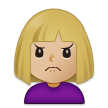 How Woman Frowning: Medium-Light Skin Tone emoji looks on Samsung.