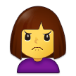 How Woman Frowning emoji looks on Samsung.