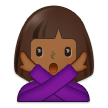 How Woman Gesturing NO: Medium-Dark Skin Tone emoji looks on Samsung.