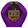 How Woman Gesturing OK: Dark Skin Tone emoji looks on Samsung.