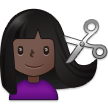 Bagaimana emoji Perempuan digunting rambut: ton kulit gelap kelihatan di Samsung.