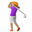 Wie Golferin: mittlere Hautfarbe Emoji auf Samsung aussieht.