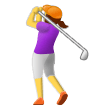 Как выглядит эмодзи Женщина играет в гольф в Samsung. 