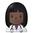 How Woman Health Worker: Dark Skin Tone emoji looks on Samsung.