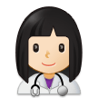 How Woman Health Worker: Light Skin Tone emoji looks on Samsung.