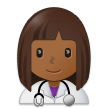 How Woman Health Worker: Medium-Dark Skin Tone emoji looks on Samsung.