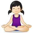 How Woman in Lotus Position: Light Skin Tone emoji looks on Samsung.