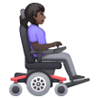 How Woman in Motorized Wheelchair Facing Right: Dark Skin Tone emoji looks on Samsung.