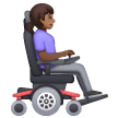 How Woman in Motorized Wheelchair Facing Right: Medium-Dark Skin Tone emoji looks on Samsung.