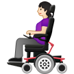 A quoi ressemblent les emoji Femme en fauteuil motorisé: peau claire sur Samsung.