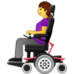 A quoi ressemblent les emoji Femme en fauteuil motorisé sur Samsung.