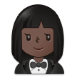 A quoi ressemblent les emoji Femme en smoking: peau foncée sur Samsung.