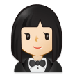 A quoi ressemblent les emoji Femme en smoking: peau claire sur Samsung.