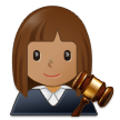 How Woman Judge: Medium Skin Tone emoji looks on Samsung.