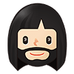 Come Donna con la barba: carnagione chiara emoji appare su Samsung.