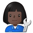 How Woman Mechanic: Dark Skin Tone emoji looks on Samsung.