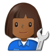 How Woman Mechanic: Medium-Dark Skin Tone emoji looks on Samsung.