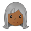 A quoi ressemblent les emoji Femme: peau mate et cheveux blancs sur Samsung.