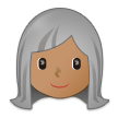 How Woman: Medium Skin Tone, White Hair emoji looks on Samsung.