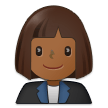 Como o emoji do Funcionária de escritório: pele morena escura é exibido no Samsung.