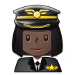 How Woman Pilot: Dark Skin Tone emoji looks on Samsung.