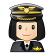 A quoi ressemblent les emoji Pilote femme: peau claire sur Samsung.