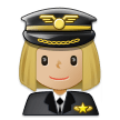 How Woman Pilot: Medium-Light Skin Tone emoji looks on Samsung.