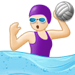 Como o emoji do Mulher jogando polo aquático: pele clara é exibido no Samsung.