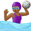 A quoi ressemblent les emoji Joueuse de water-polo: peau mate sur Samsung.