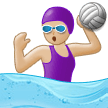 Como o emoji do Mulher jogando polo aquático: pele morena clara é exibido no Samsung.