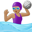 Como o emoji do Mulher jogando polo aquático: pele morena é exibido no Samsung.