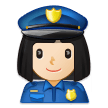 How Woman Police Officer: Light Skin Tone emoji looks on Samsung.