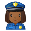 How Woman Police Officer: Medium-Dark Skin Tone emoji looks on Samsung.