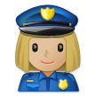 How Woman Police Officer: Medium-Light Skin Tone emoji looks on Samsung.