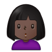 How Woman Pouting: Dark Skin Tone emoji looks on Samsung.