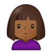 A quoi ressemblent les emoji Femme qui boude: peau mate sur Samsung.