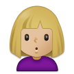 How Woman Pouting: Medium-Light Skin Tone emoji looks on Samsung.