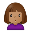 A quoi ressemblent les emoji Femme qui boude: peau légèrement mate sur Samsung.