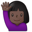 A quoi ressemblent les emoji Femme qui lève la main: peau foncée sur Samsung.