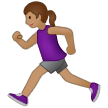 How Woman Running: Medium Skin Tone emoji looks on Samsung.