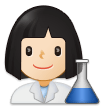 Como o emoji do Cientista mulher: pele clara é exibido no Samsung.