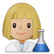 How Woman Scientist: Medium-Light Skin Tone emoji looks on Samsung.