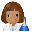 Como o emoji do Cientista mulher: pele morena é exibido no Samsung.