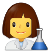 Como o emoji do Cientista mulher é exibido no Samsung.