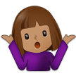 How Woman Shrugging: Medium Skin Tone emoji looks on Samsung.